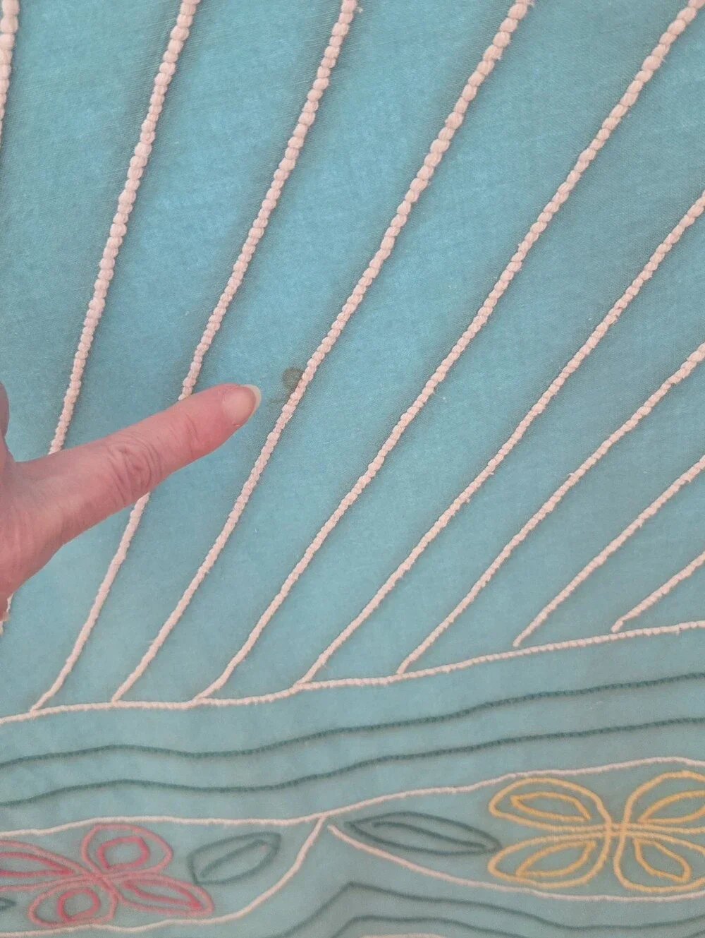 Vintage Chenille Peacock Bedspread 90